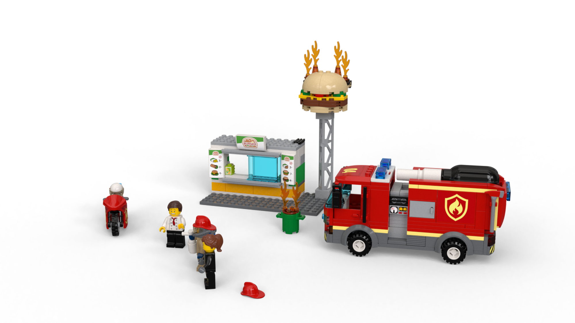 City 60214 Lego Burger Fire Set LEGO 60214 Fire At The Burger
