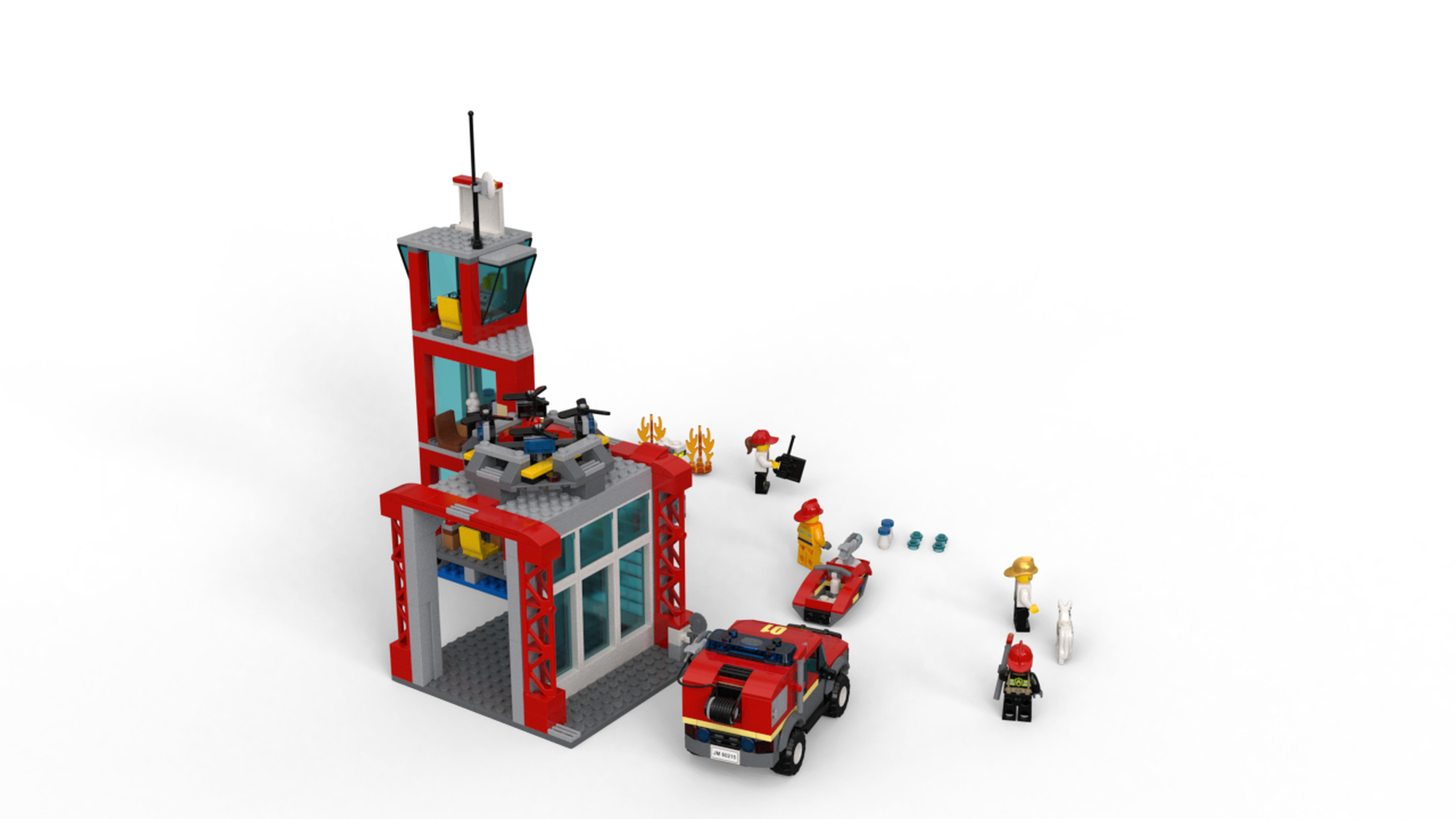 Lego city fire station 60215 outlet fire rescue tower building set