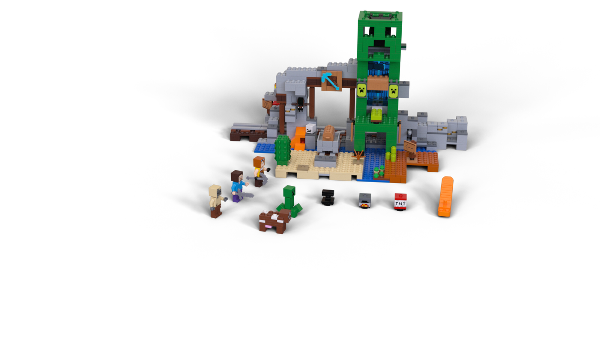LEGO Minecraft The Creeper Mine 21155 Toy Rail Track Building Set