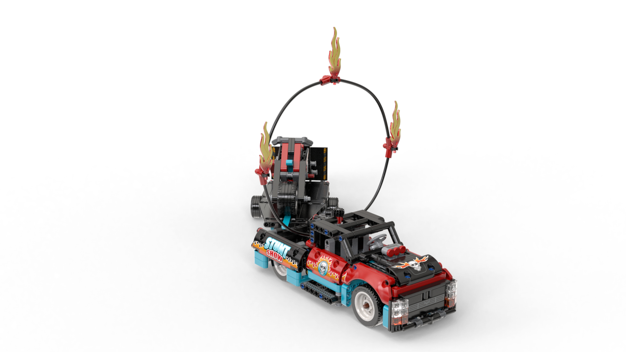 Construction Vehicles build a Lego Police station 