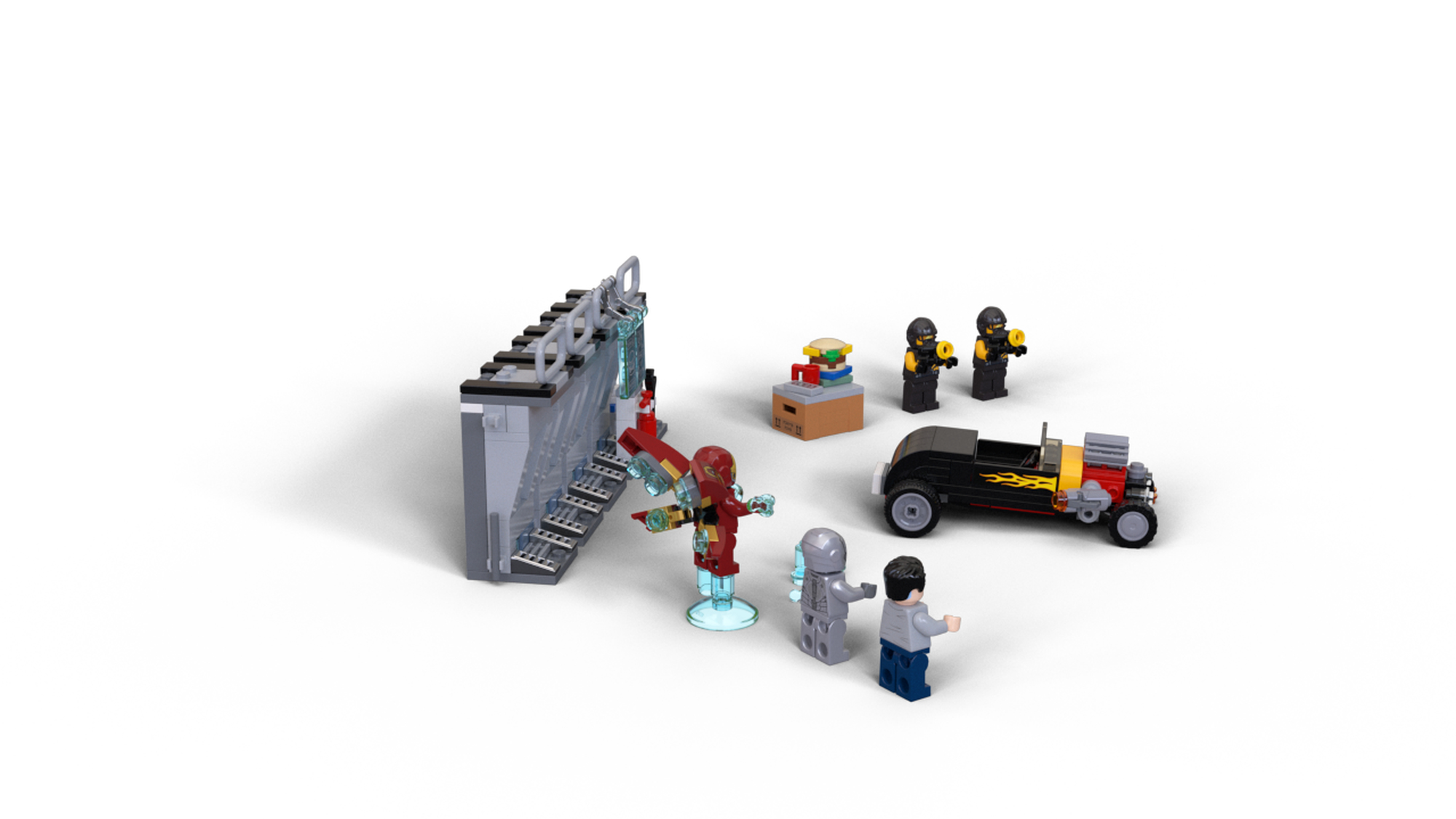 Lego iron man hot rod online