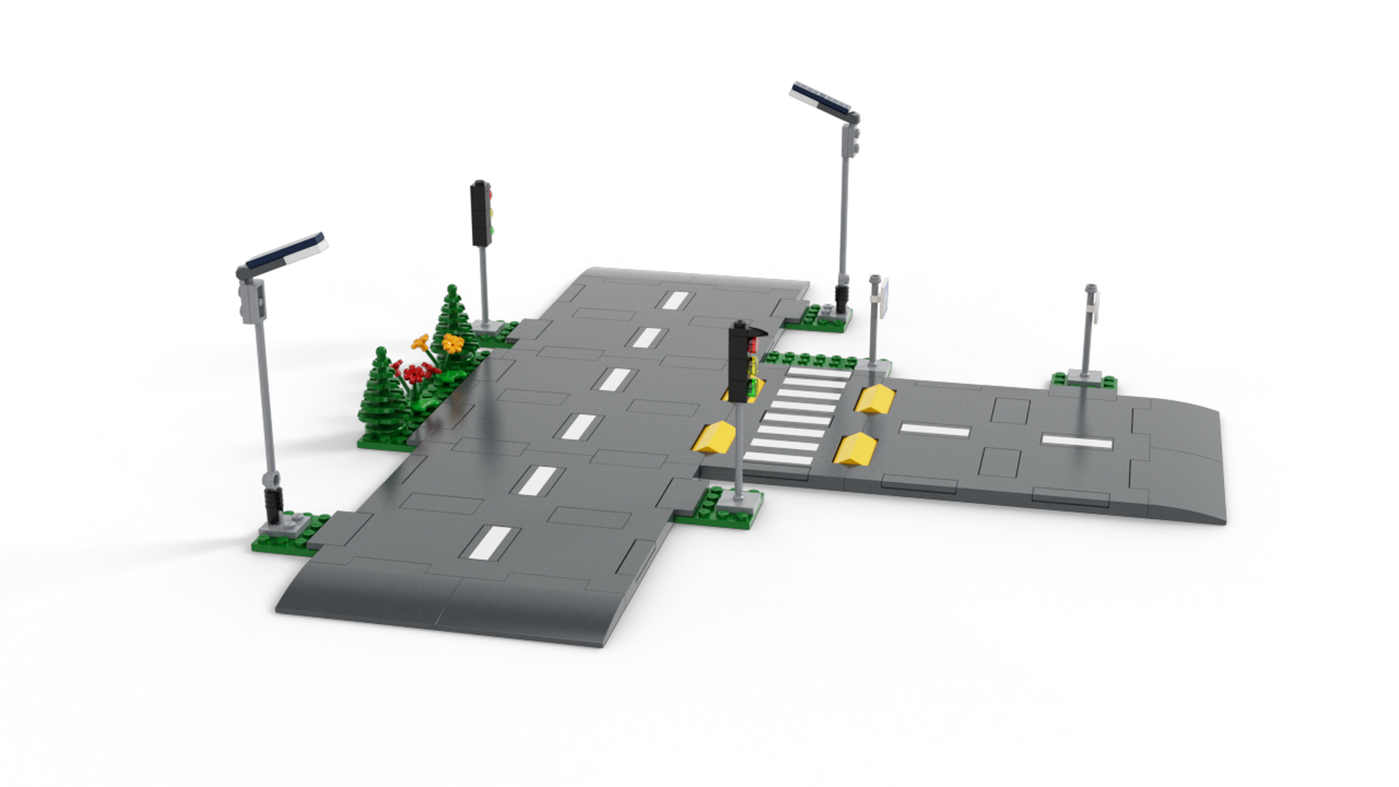 LEGO City Road Plates Building Toy Set, 60304 with Traffic Lights, Trees &  Glow in the Dark Bricks, Gifts for 5 Plus Year Old Kids, Boys & Girls 