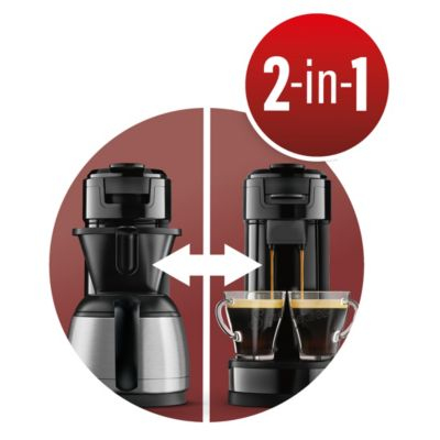 2-in-1-Brühtechnologie für Pad- und Filterkaffeemaschine in einem