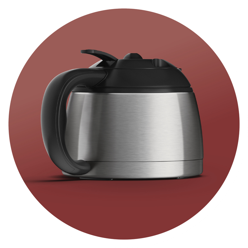 Thermoskanne aus Edelstahl für eine heiße Tasse Filterkaffee