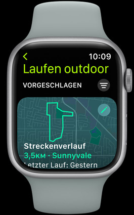 Streckenverlauf. Lauf eine Strecke. Und noch mal, schneller.