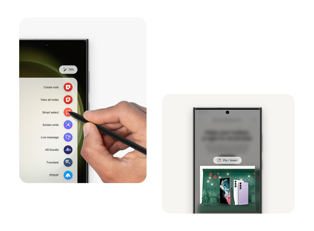Greitai pasiekite S Pen veiksmus su Air Command