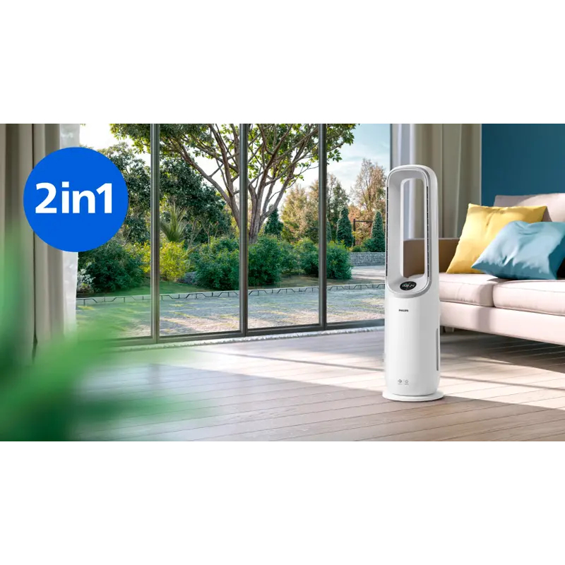 Purifica e rinfresca in un unico dispositivo.