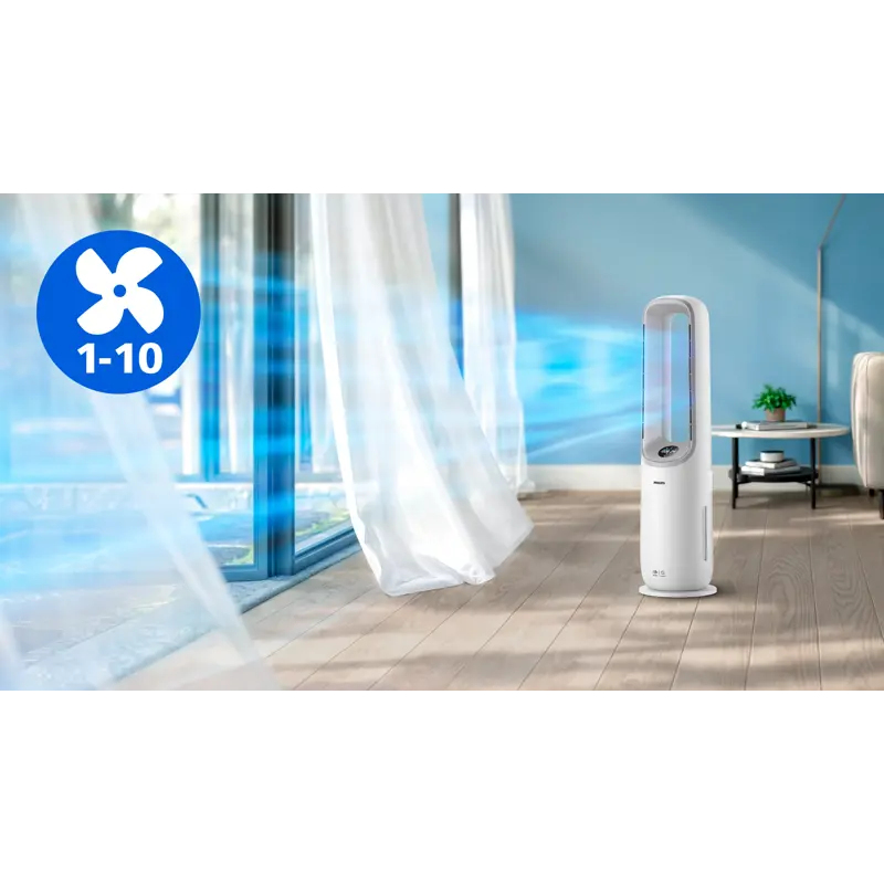In modalità ventilatore, goditi un potente flusso d'aria che ti rinfresca