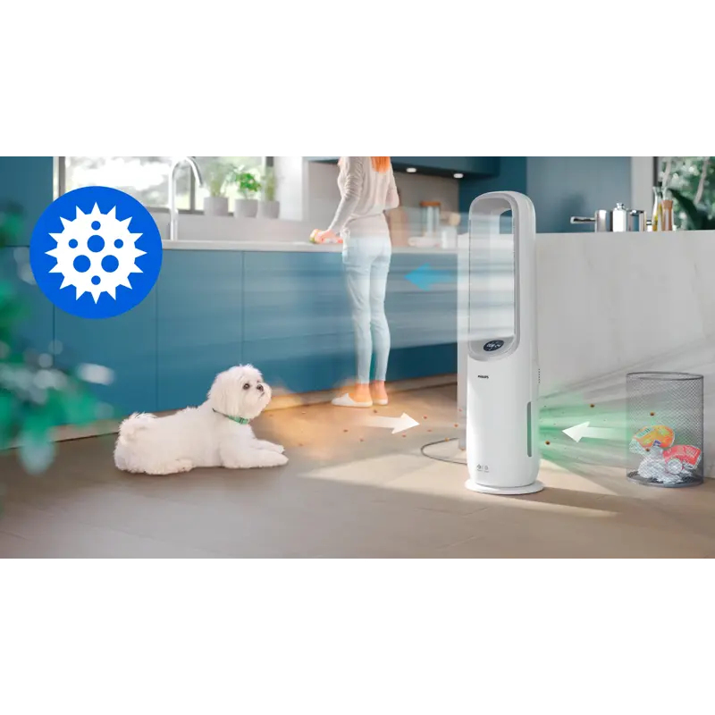 Rimuove allergeni, batteri, virus, odori e gas