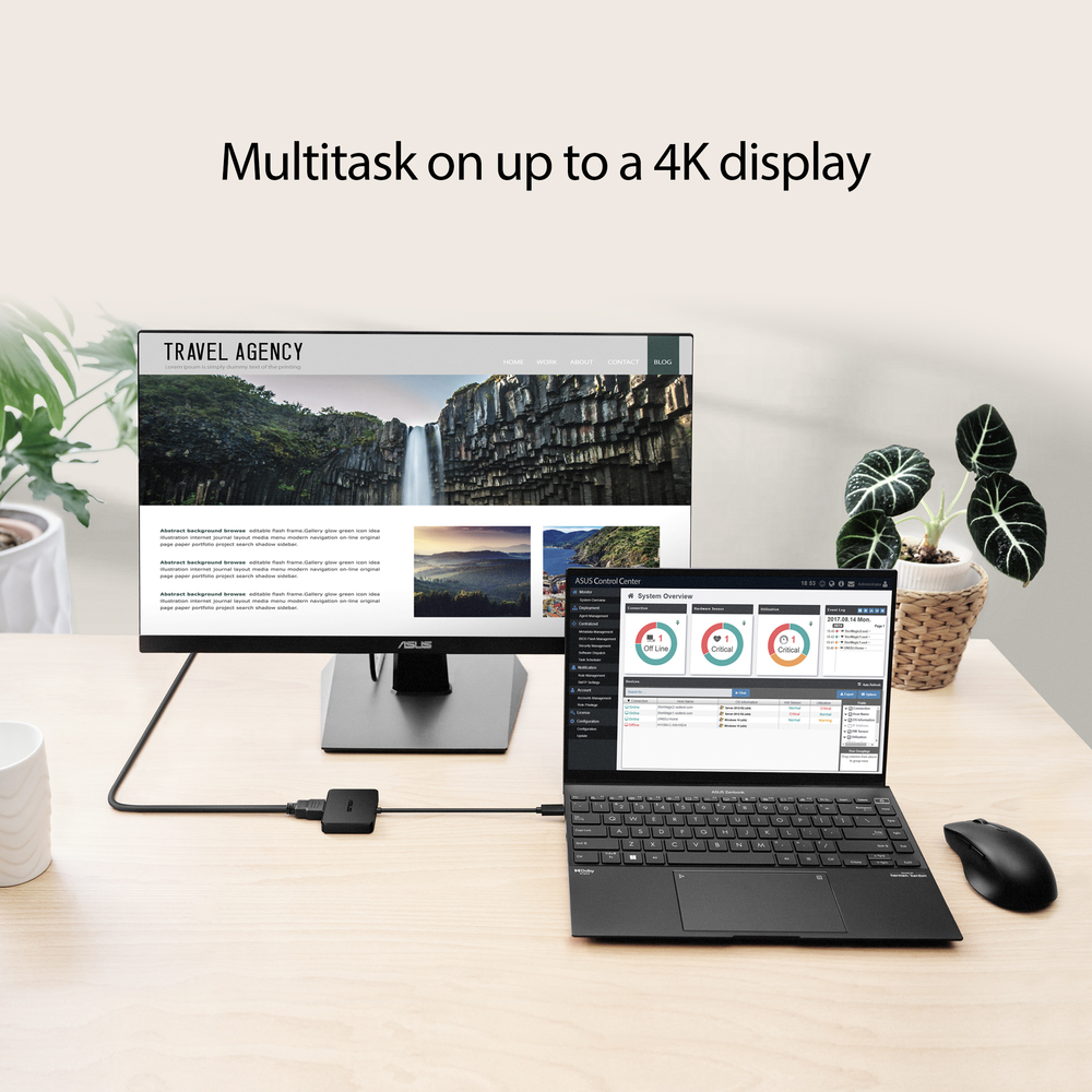 Multitask on up to a 4K display