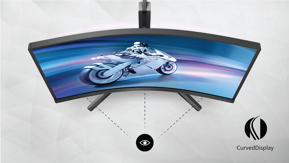 Gebogen scherm-design voor intensere ervaring