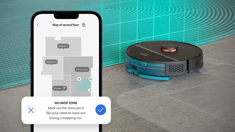Controlla le aree in cui il robot può pulire