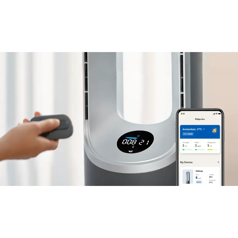 Steuere dein Gerät mit der Fernbedienung oder mit der Air+ App