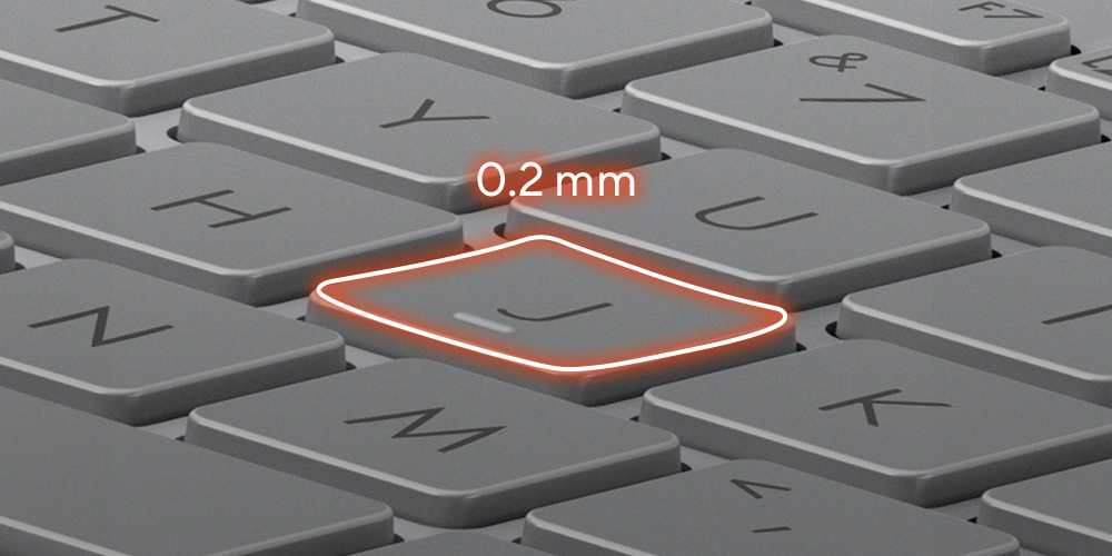 Dished key caps 0.2 mm