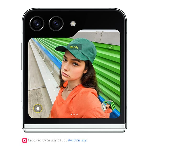 Kamera – das bisher überzeugendste <br>Selfie-Erlebnis mit einem Galaxy Z Flip Smartphone