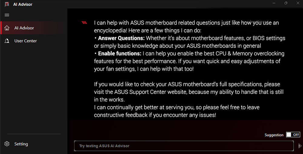 ASUS AI Advisor