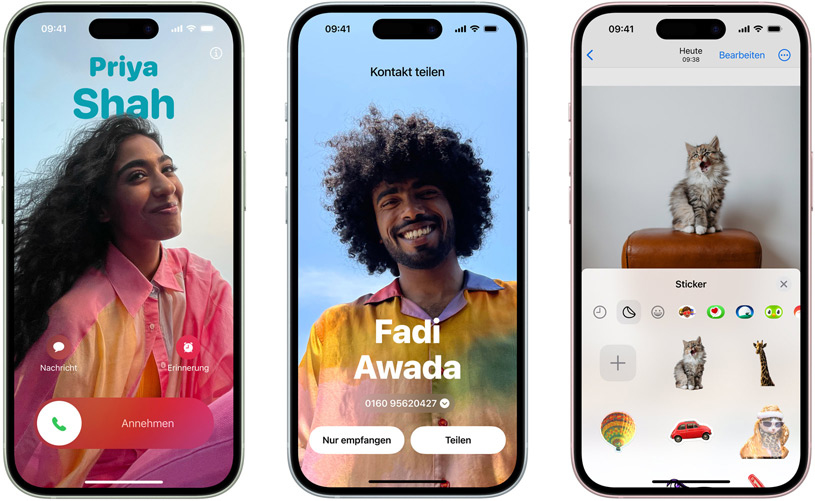 iOS 17. Für neue Styles, neue Sticker und neue Freund:innen.
