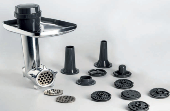 Meat mincer, sausage and pasta extruder accessory