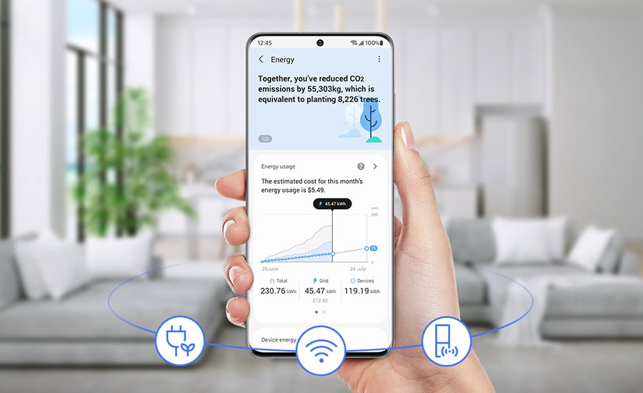 Überwacht und verwaltet den Energieverbrauch von smarten vernetzten Geräten für einen energieeffizienten Umgang im Zuhause.