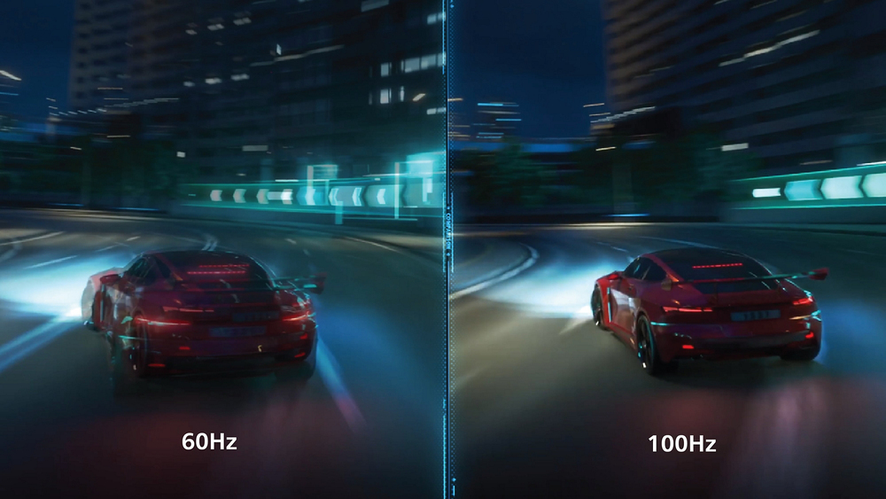 100 Hz refresh rates for ultra-smooth images