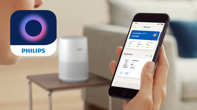 Styr din luftrenare med appen Philips Air+
