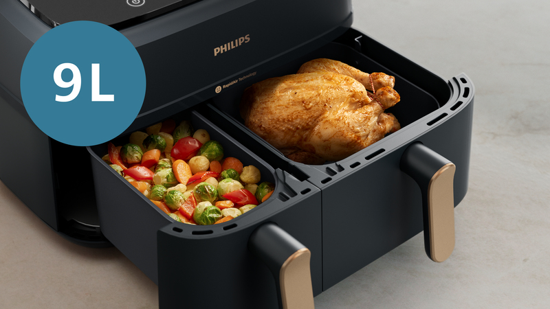 9 L capacity for up to 1.5 kg of Brussels sprouts