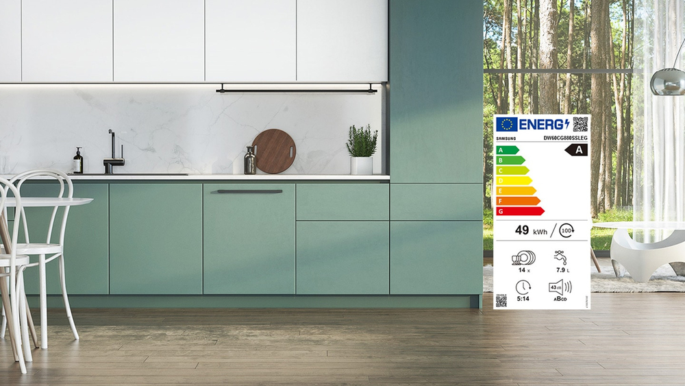 Gründliche Reinigung und Trocknung in Energieeffizienzklasse A