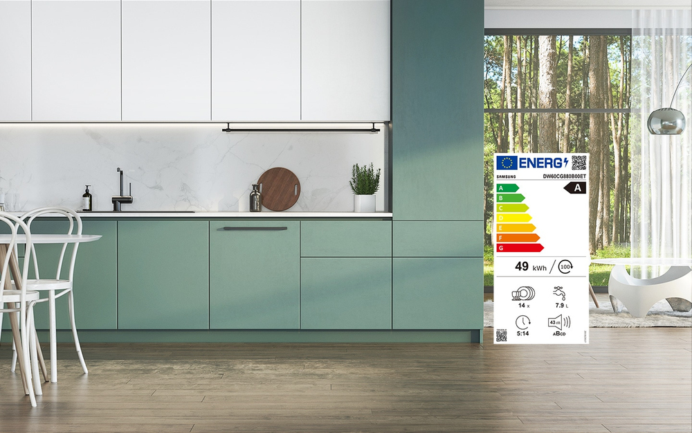 Gründliche Reinigung und Trocknung in Energieeffizienzklasse A