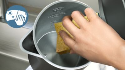 Hygienisk och snabb kokning med en kanna i livsmedelsklassat rostfritt stål