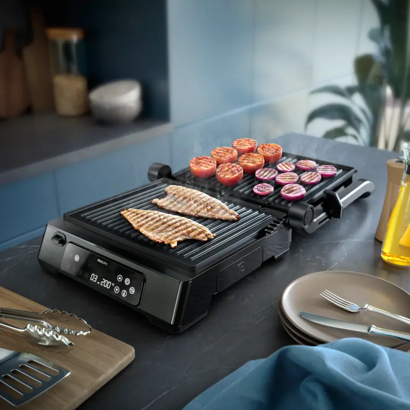 48 % mindre rök*, perfekt för inomhusgrillning