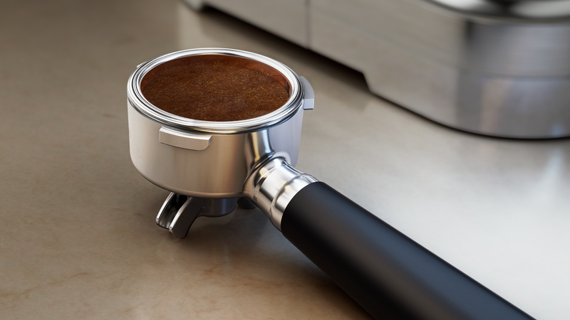 Portafiltro in acciaio inossidabile da 58 mm per un espresso come al bar