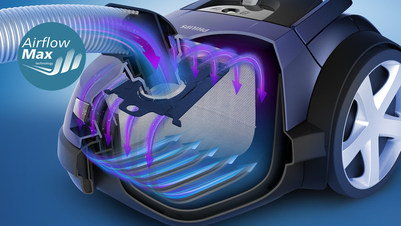 Fortschrittliche AirflowMax Technologie für starke Saugleistung