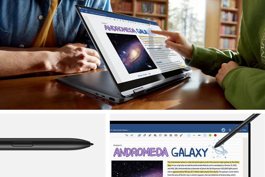 Intuïtief touchscreen. Nauwkeurige S Pen