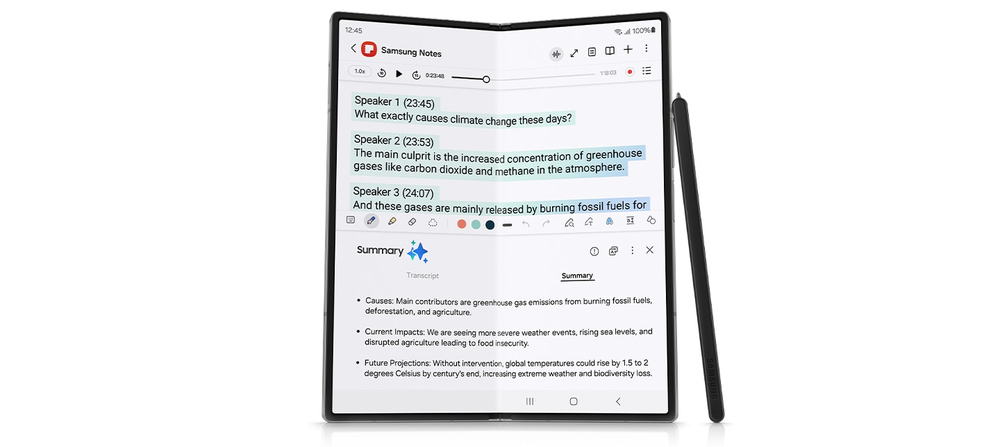 The easiest way to summarise notes on Galaxy foldables