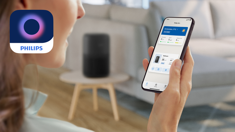 Steruj oczyszczaczem powietrza w dowolnym miejscu za pomocą aplikacji Philips Air+
