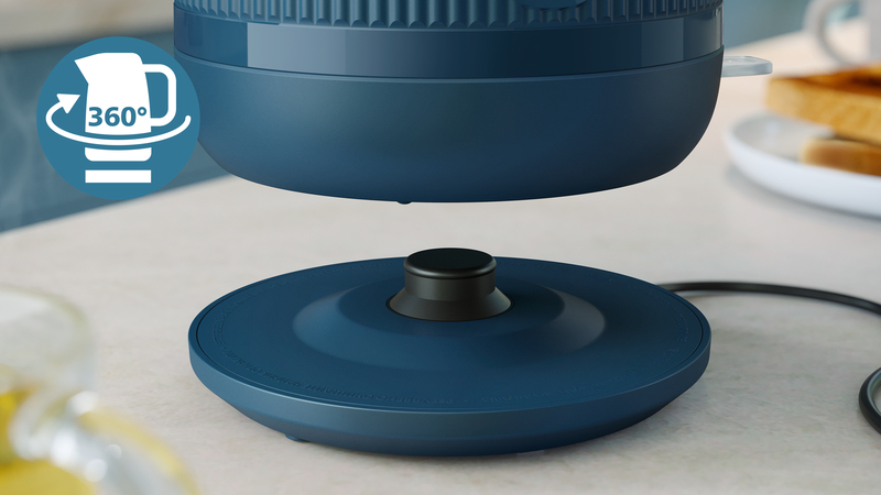 Facilità di spostamento con bollitore senza filo e base girevole a 360°
