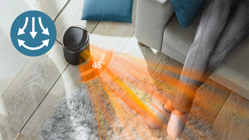 Maximiert die Wärmeverteilung im Raum mit der 45-Grad-Oszillation