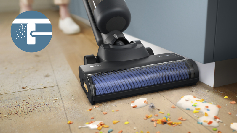 Maak dicht bij plinten schoon met een marge van maximaal 2 mm