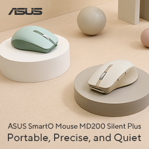 ASUS SmartO Mouse MD200 Silent Plus Portable, Precise, and Quiet