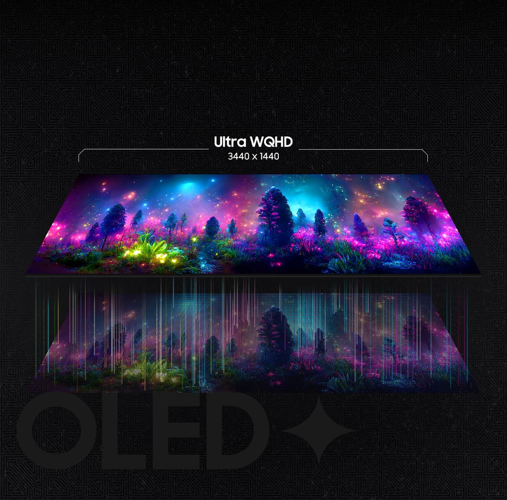 Detailed QD-OLED worlds live on a wide, vibrant screen