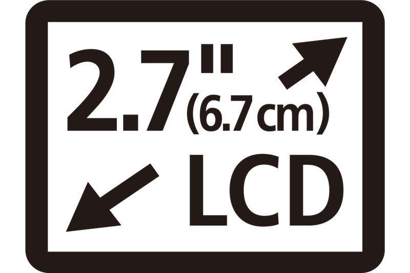 7,6 cm (2,7 Zoll) ausklappbarer LCD-Farbtouchscreen