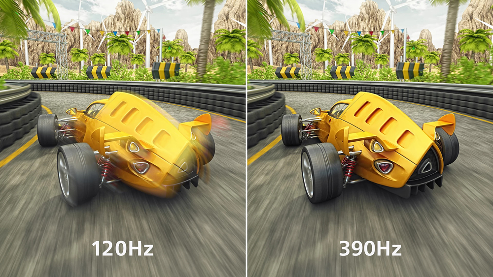 390 Hz refresh rates for silky-smooth and vivid imagery