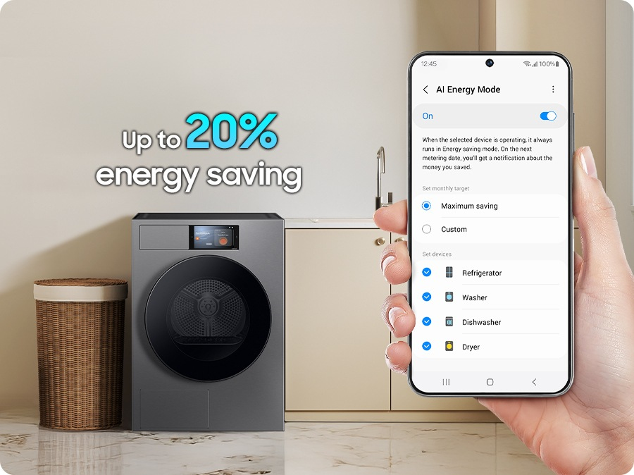 Kann den Energieverbrauch deines Trockners um bis zu 20 %<sup>[4]</sup> reduzieren