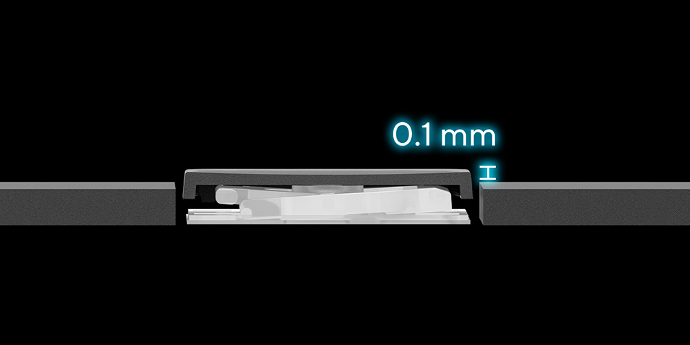 0.1 mm key cap relief