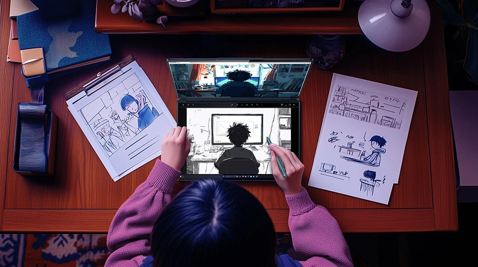 La magia del doppio schermo con tecnologia IA