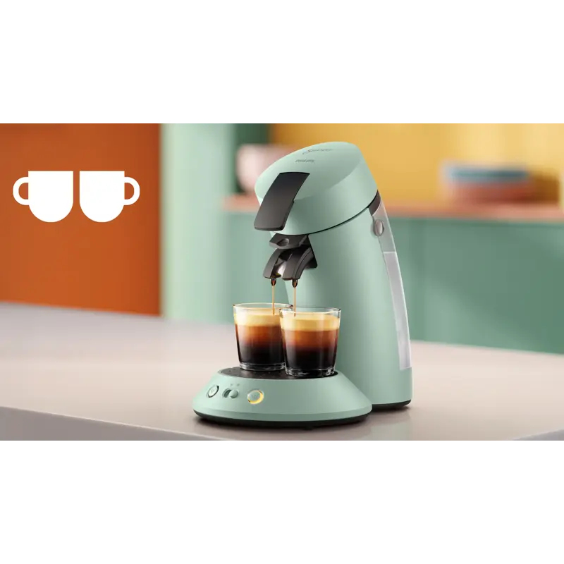 Die Kaffeepadmaschine, die zwei Tassen gleichzeitig zubereiten kann