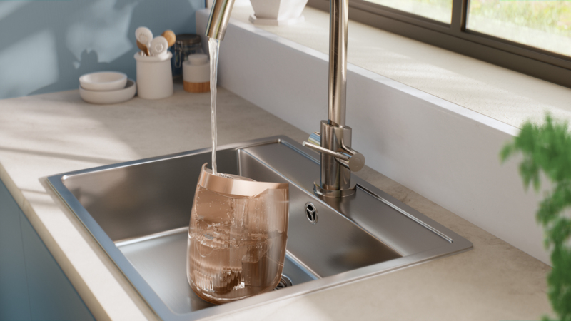 Der große Wasserbehälter mit 1,5 Liter Fassungsvermögen ermöglicht müheloses Nachfüllen.