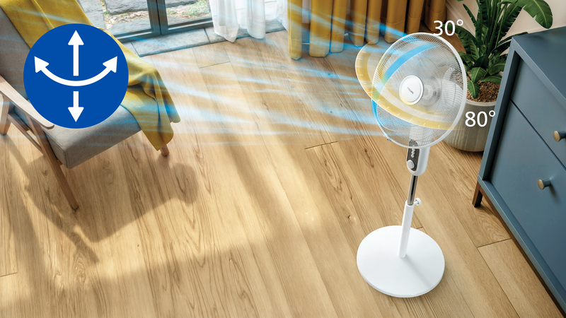 Automatische Rotation und Neigung für gleichmäßigen Luftstrom