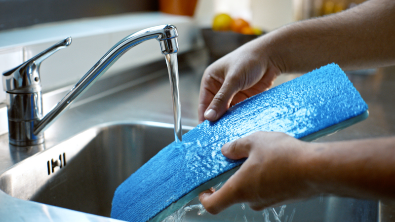 Mopp Pad immer anfeuchten für optimale Wischergebnisse