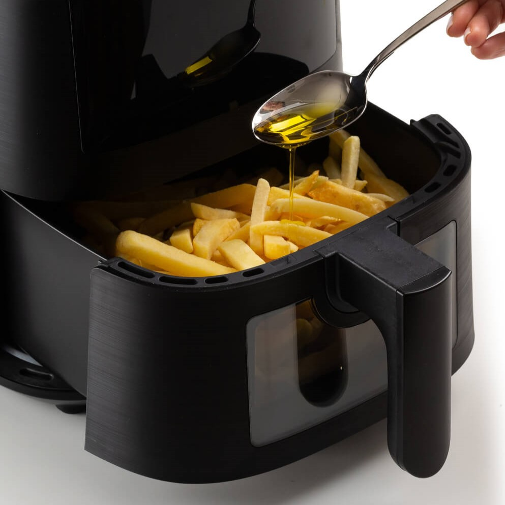You only need a tablespoon of oil to fry